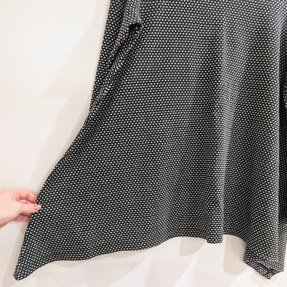 BRYN WALKER Jersey Knit Sharkbite Tunic M "Charles" Long Sleeve Black & White - Picture 4 of 11
